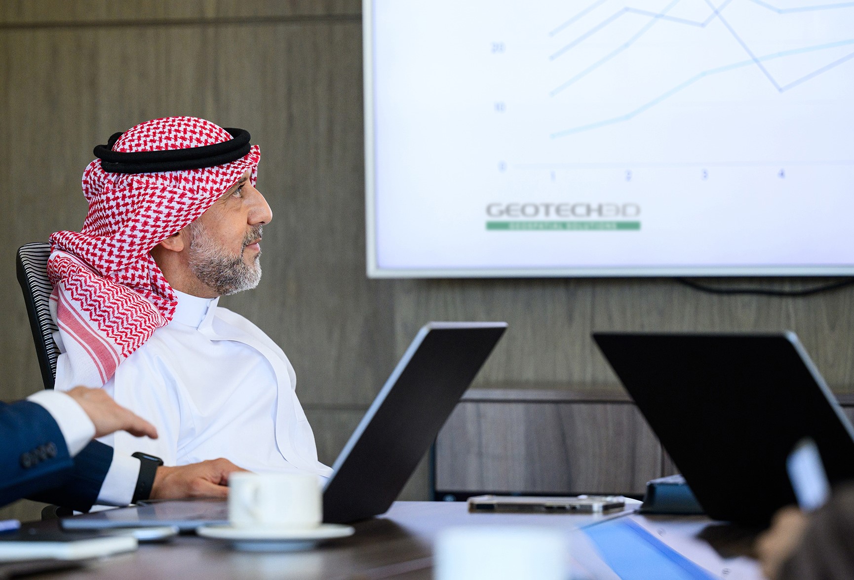 City skyline with drone